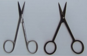 photograph showing  two pairs on modern scissors that can be  used for silhouette cutting
