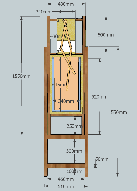 First of three drawings providing dimensional information for the manufacture of our silhouette machine