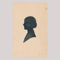 Front of silhouette, Woman looking to the left