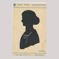 Front of silhouette, Woman looking to the right