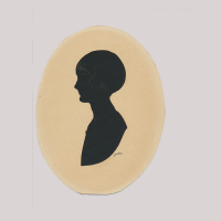 Front of silhouette, Young girl looking to the left