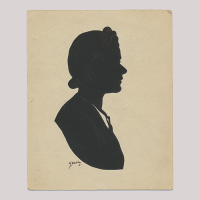 Front of silhouette, Woman looking to the right