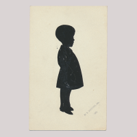 Front of silhouette, Boy looking to the right