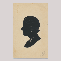 Front of silhouette, Woman looking to the left