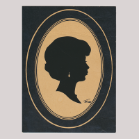Front of silhouette, Young woman looking to the right