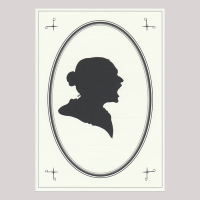 Front of silhouette, with woman looking right in frame, the woman looks as if she is screaming.