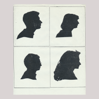 Four silhouettes. On the left two men looking right; on the right side two women looking right. All silhouettes are separated by a line.