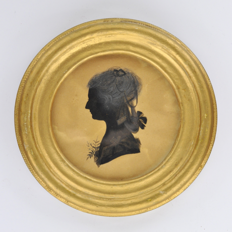 
        Front of Silhouette, in frame, with woman looking left