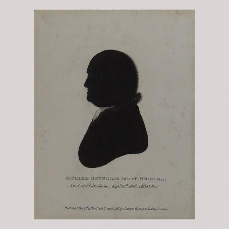 
        Silhouette of a man facing left