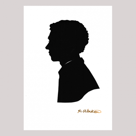 
        Front of silhouette, with man looking left.