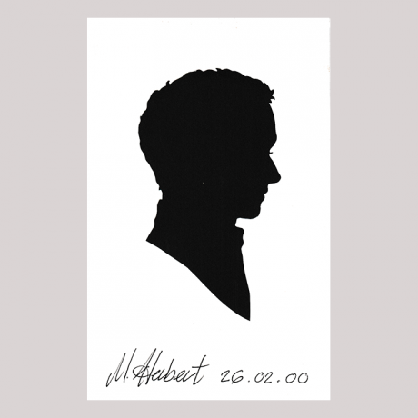 
        Front of silhouette, with man looking right.