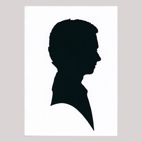 
        Front of silhouette, with man looking right.