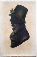 Silhouette portrait of a man facing left