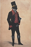 Full length silhouette of a Brighton Town Crier