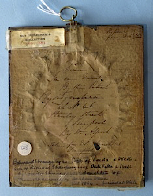 Image showing extremely rare handwritten Allport trade label from March 1813