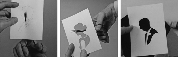 Three photos showing the  progression of hollow cut technique