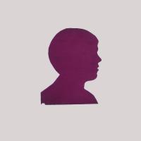 Life size silhouette of a child facing right