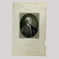 Silhouette of a man looking right
