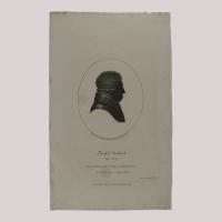 Silhouette of a man facing right