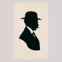 Front of silhouette, Man looking to the right