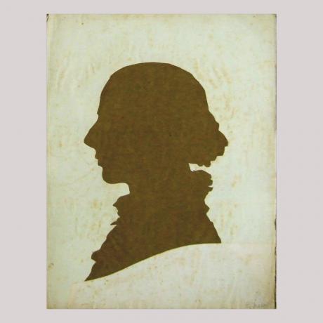 
        Life size silhouette of a woman facing left