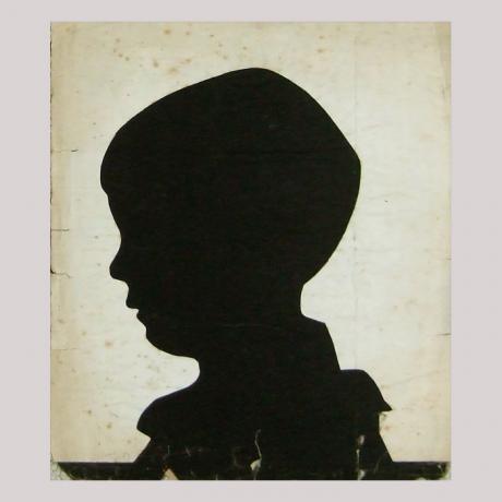 
        Life size silhouette of a child facing left