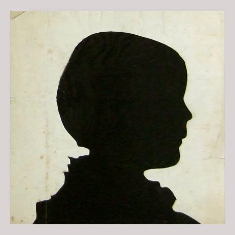 
        Life size silhouette of a child facing right