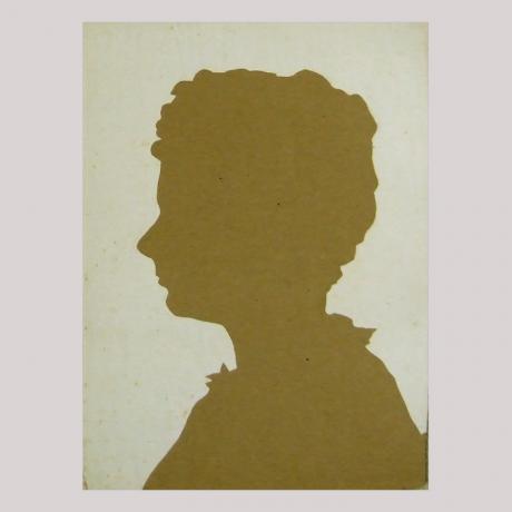 
        Life size silhouette of a child facing left
