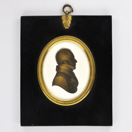 
        Front of Silhouette, in frame, with man looking right