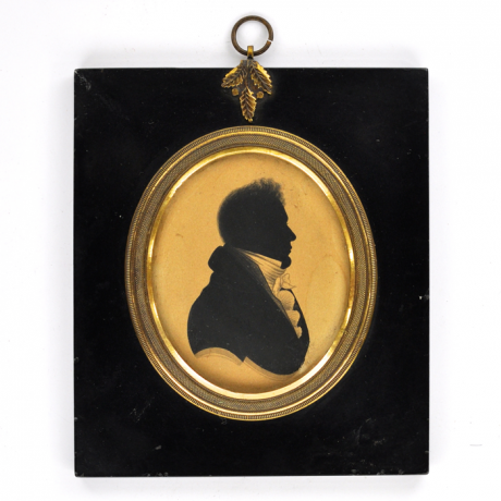 
        Front of Silhouette, in frame, with man looking right