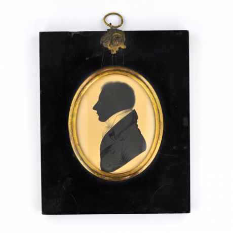 
        Front of Silhouette, in frame, with man looking left