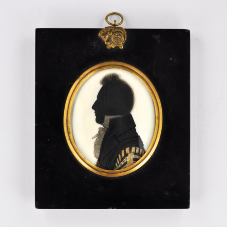 
        Front of Silhouette, in frame, with man looking left 