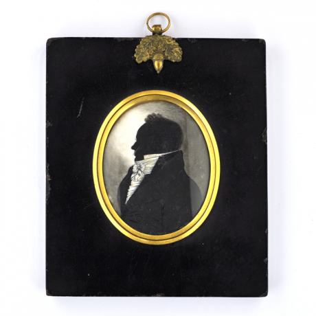 
        Front of Silhouette, in frame, with man looking left