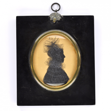 
        Front of Silhouette, in frame, with woman looking right