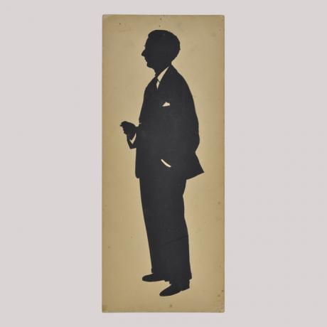 
        Silhouette of a man looking left