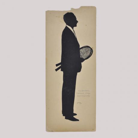 
        Silhouette of a man looking right