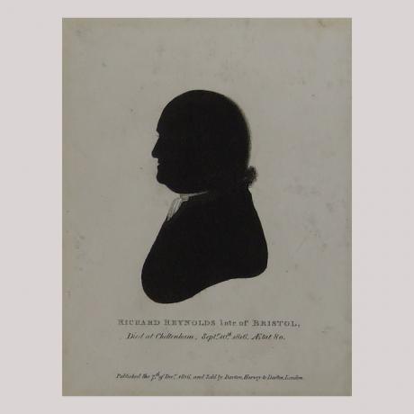 Silhouette of a man facing left
