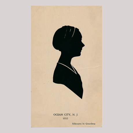 
        Front of silhouette, Woman looking right