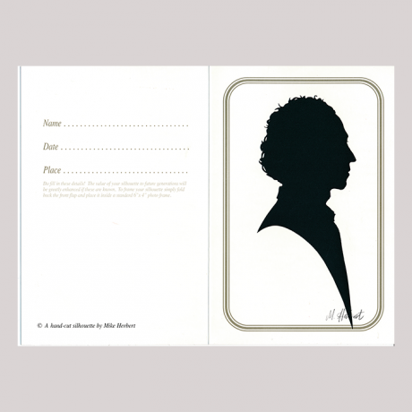 
        Front of silhouette, with man looking right.
