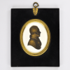 Front of Silhouette, in frame, with man looking right